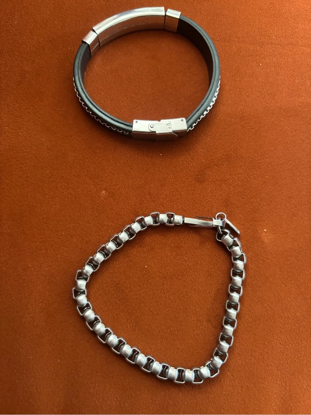 Black Men's Chronograph Watch & Bracelets
